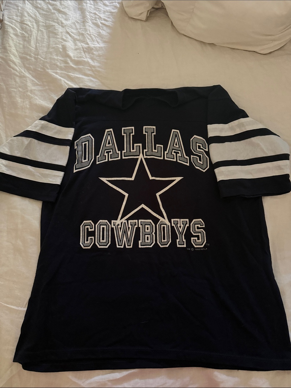 NFL Dallas Cowboys Navy and White Short Sleeve jersey-style t shirt